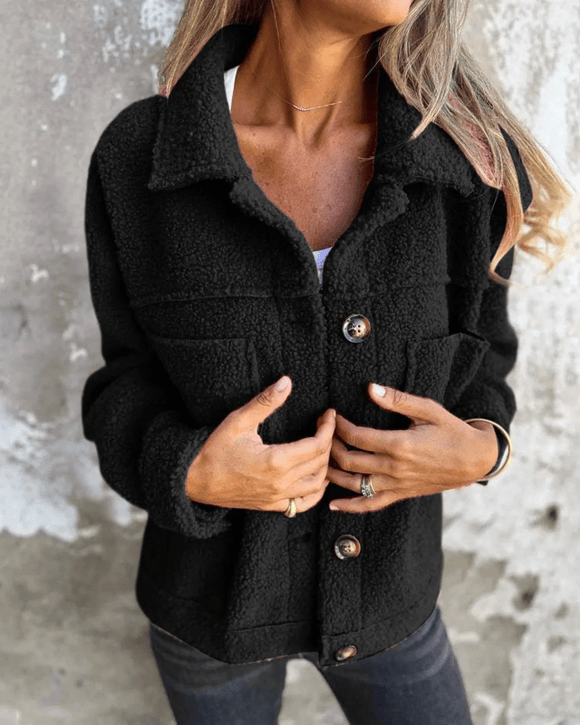 Veste en Tissu Sherpa avec Clo à Revers (Profitez 55% Off🎁)