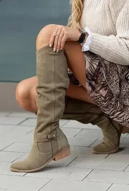 Knee-high microfiber boots - Stylish style with everyday comfort