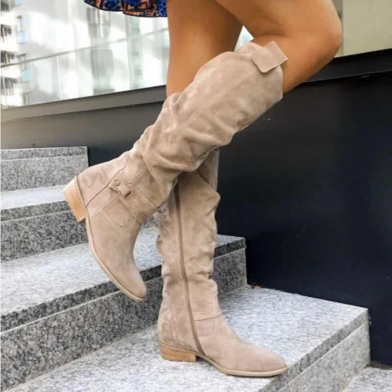 Knee-high microfiber boots - Stylish style with everyday comfort